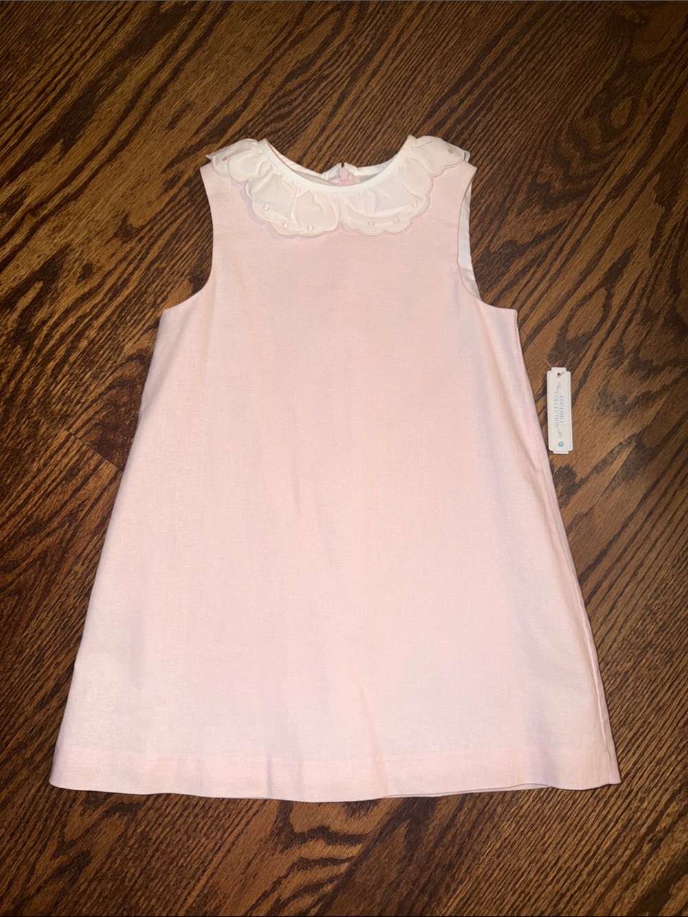 Edgehill Collection Linen Shift Dress Peter Pan Collar Girls 5T